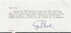 George Bush Signed Cut (From Letter)